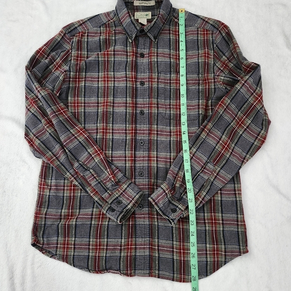 L.L. BEAN Men’s Scotch Plaid Flannel Shirt Traditional Fit Long Sleeve Small - Picture 7 of 8
